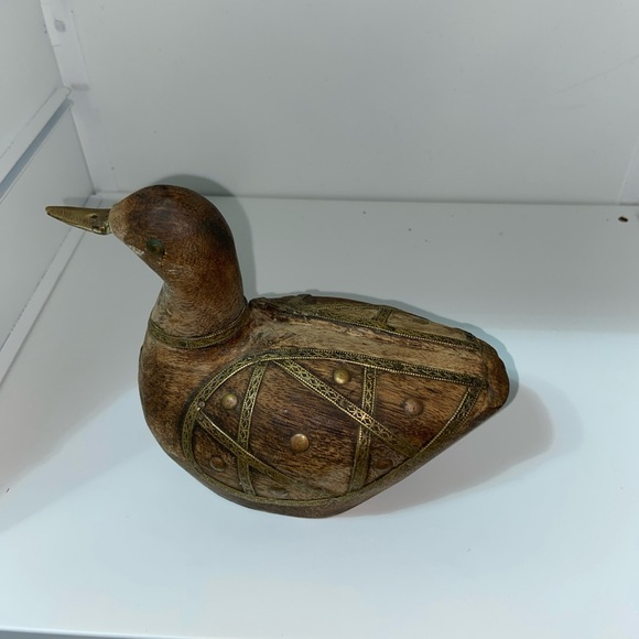 Hand carved wood and brass ducks - Picture 3 of 9